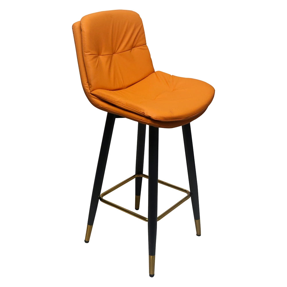 ORANGE MODERN UPHOLSTERED BAR CHAIR