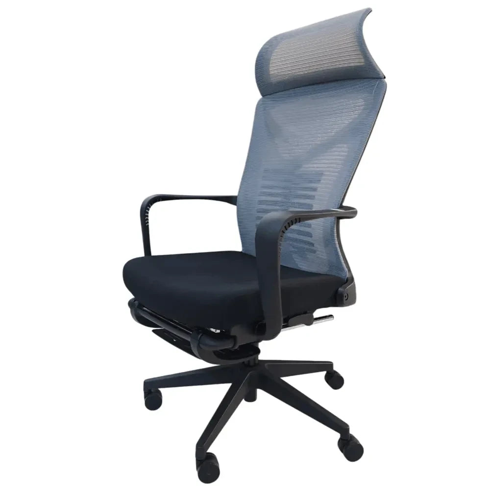 BlueWave Mesh Ergonomic Executive Office Chair with Foldable Footrest
