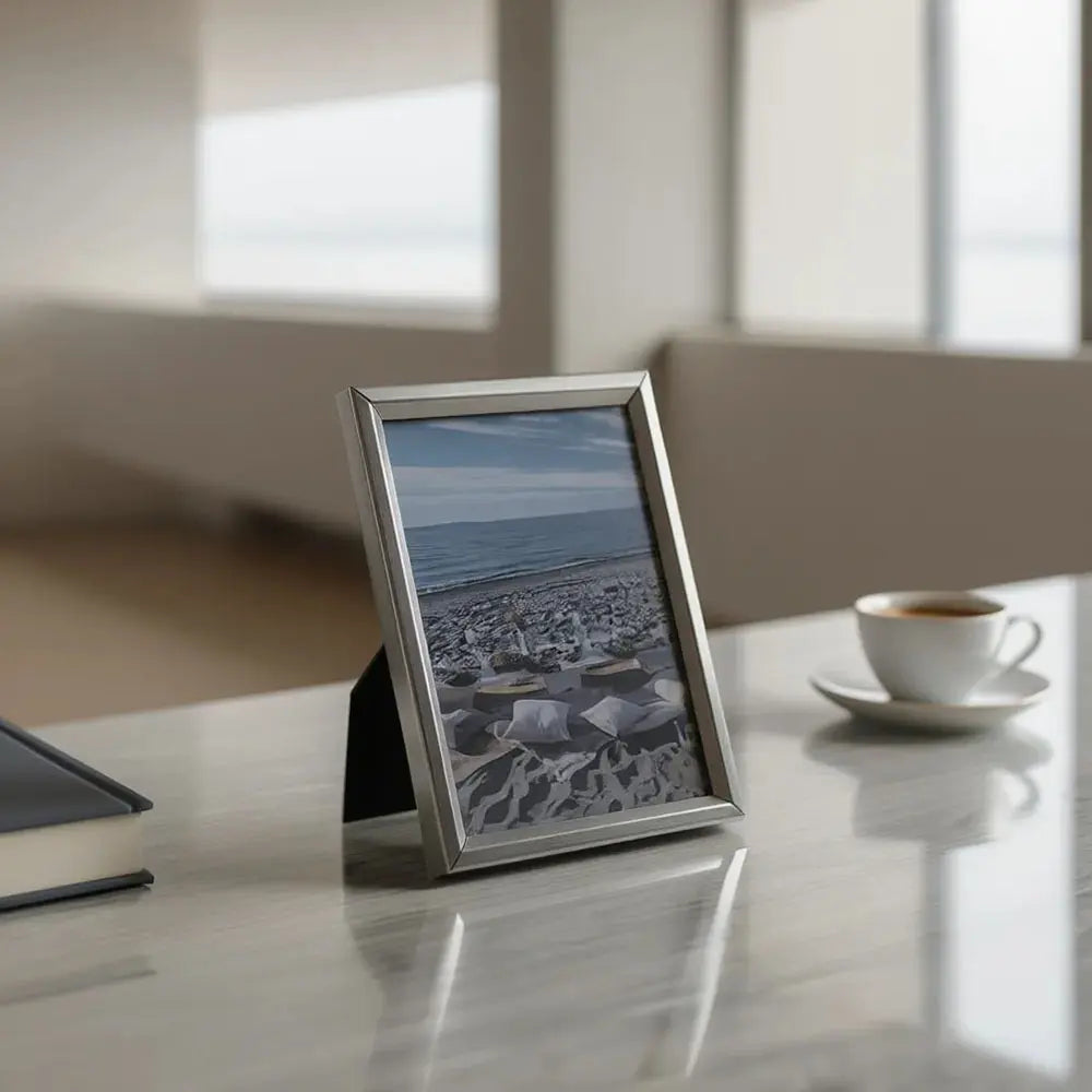 Silver Tabletop Photo Frame with Stand