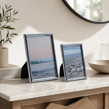 Silver Tabletop Photo Frame with Stand