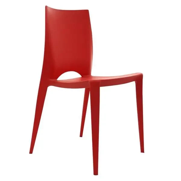 PLASTIC RED SQUARE DINING CHAIR