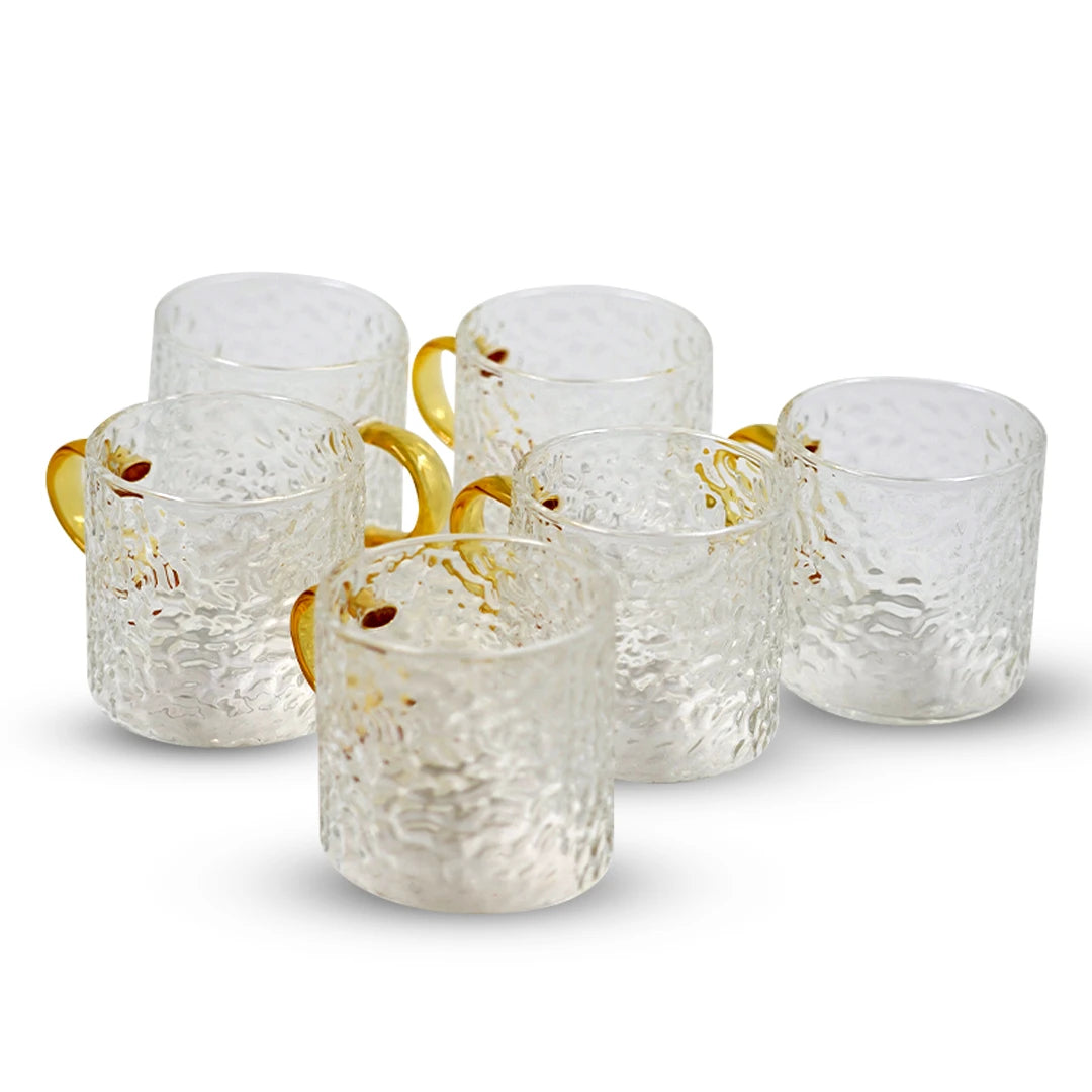 GOLD HANDLE FROSTED CUP SET – 6 PCS