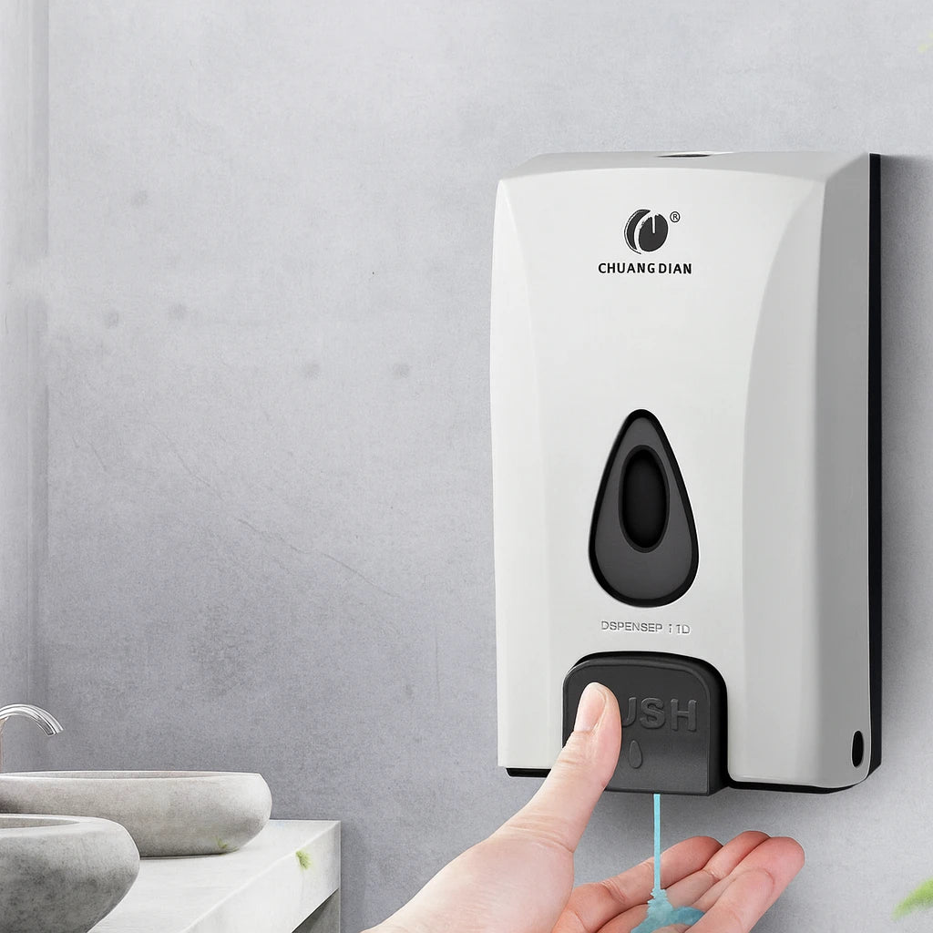 Push Button Shampoo & Soap Dispenser / Wall Mounted Bathroom Hand Soap Dispenser