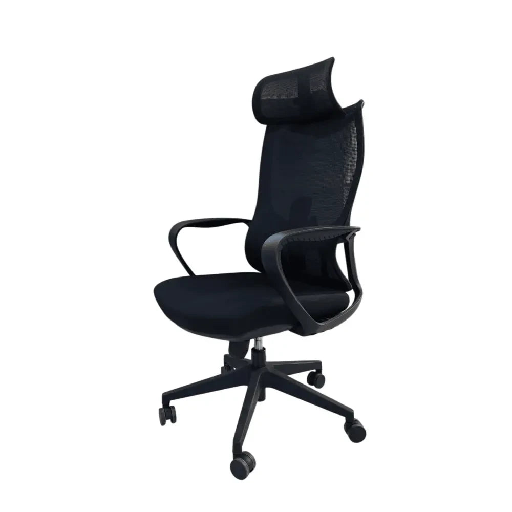 LuxePro Executive Swivel Office Chair with Lumbar Support and Headrest