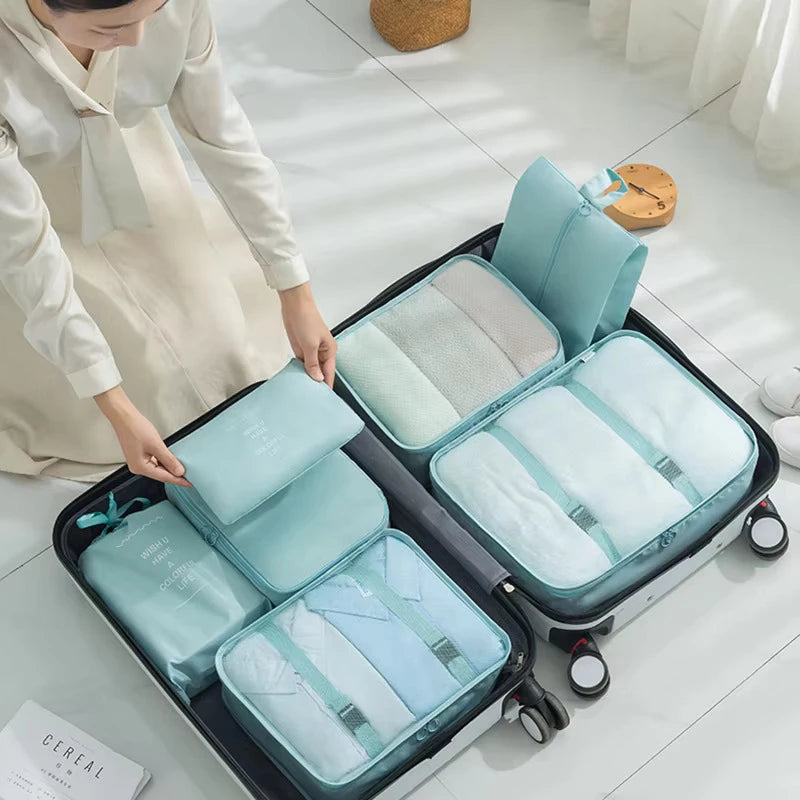SUITCASE SERENITY 7PCS TRAVEL ORGANIZER SET - LGHT BLUE