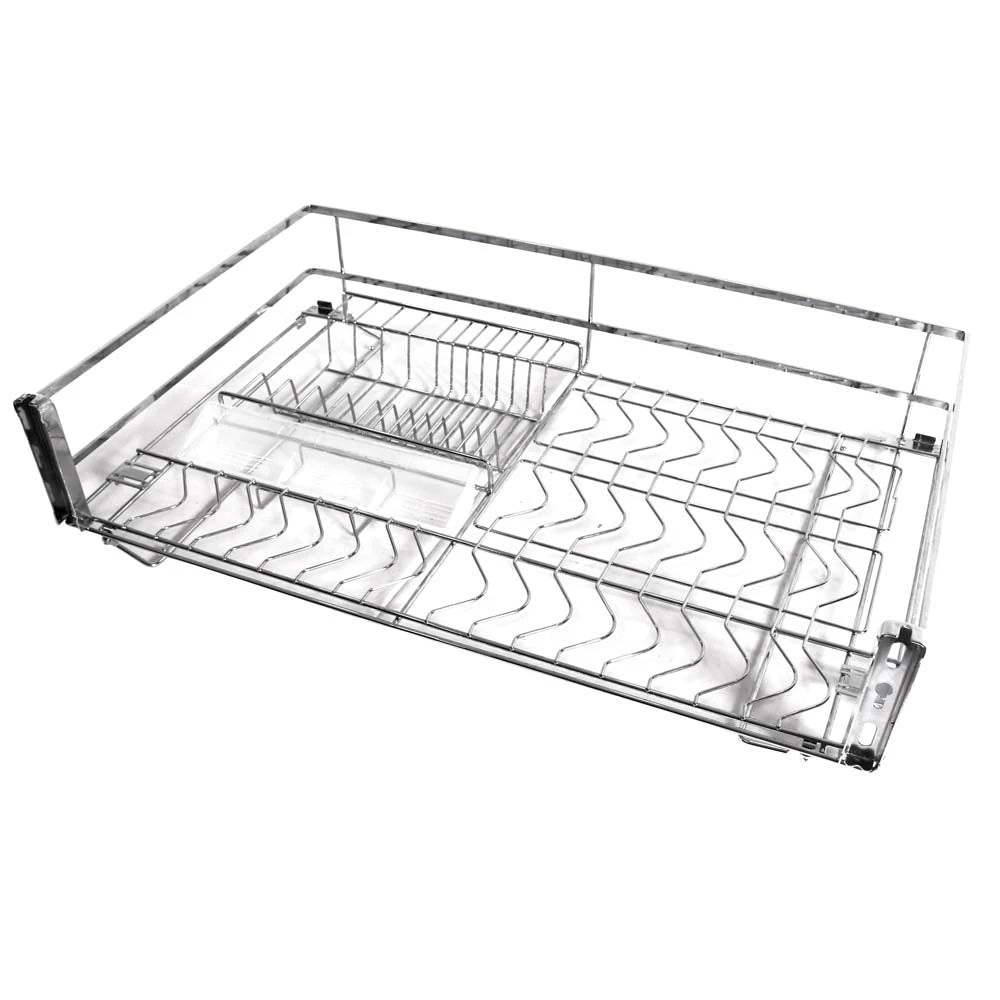 PULL-OUT BASKET WITH PLATE HOLDER