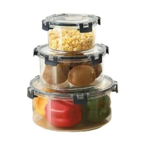 AIRTIGHT ROUND FOOD STORAGE CONTAINER - 3PCS SET