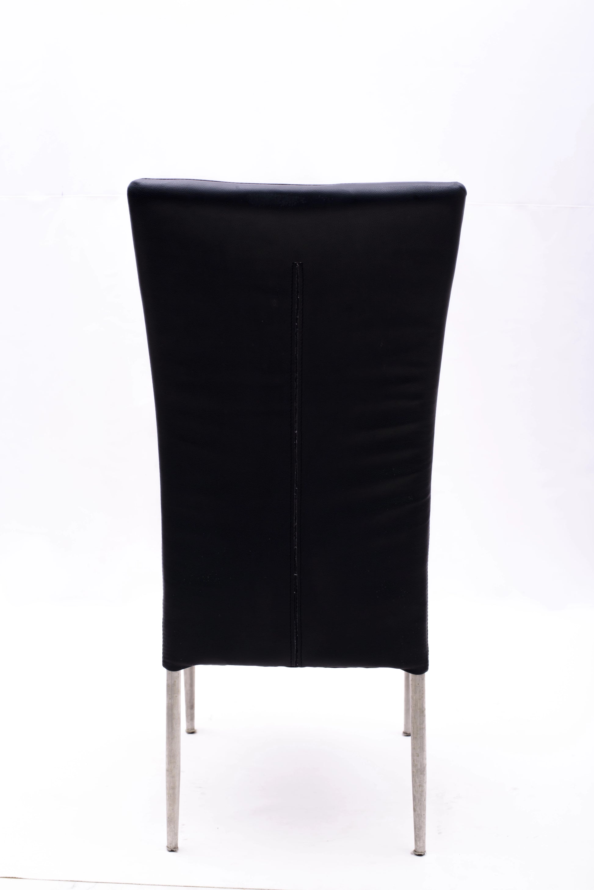 MODERN DINING CHAIR WITH BLACK VINYL UPHOLSTERY