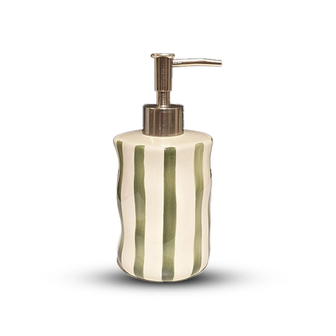 WAVY GREEN STRIPED BATHROOM SET – 2PCS