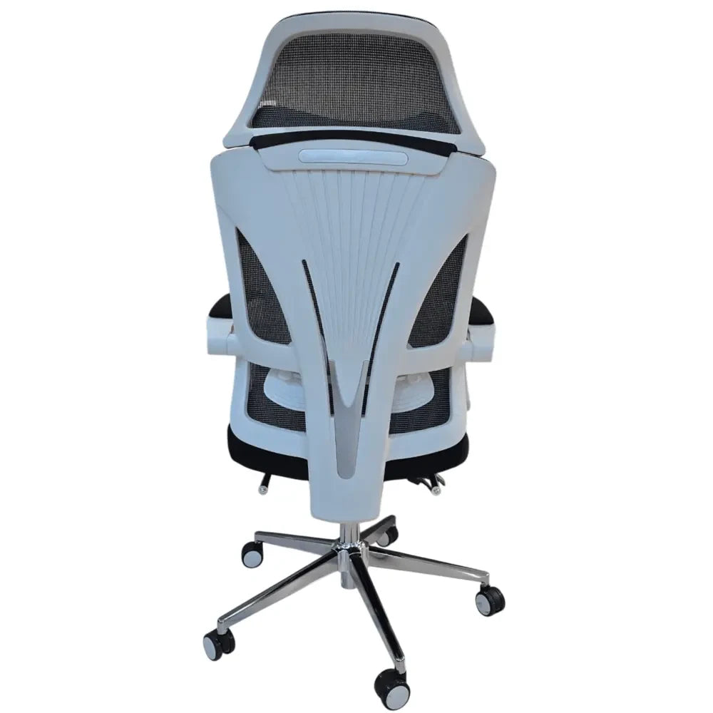 HIGH-BACK OFFICE CHAIR WITH ADJUSTABLE LUMBAR AND EXTENDABLE FOOTREST