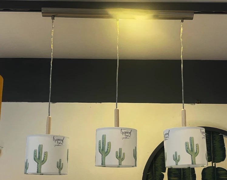 TROPICAL CACTUS TRIPLE HANGING LAMP