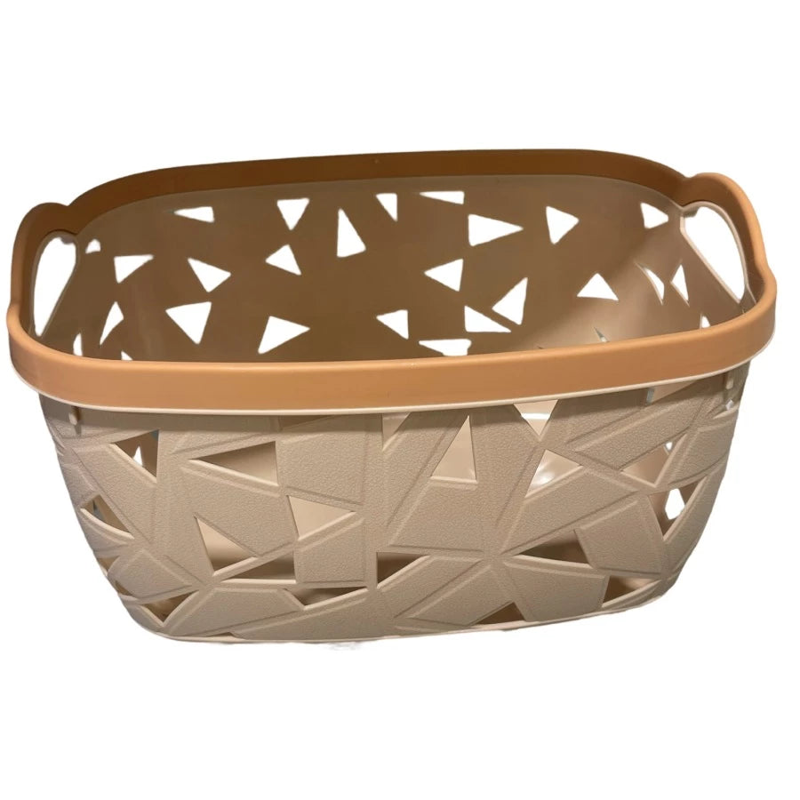 MODERN PLASTIC HANDLED STORAGE BASKET, STYLISH & VERSATILE STORAGE SOLUTION