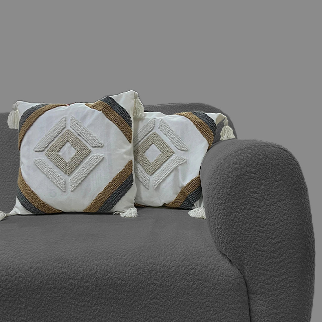 TASSEL TOUCH GEOMETRIC SOFA PILLOW COVER