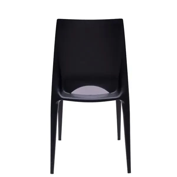 PLASTIC BLACK SQUARE DINING CHAIR