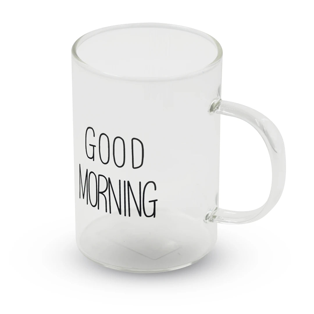 GOOD MORNING CLEAR GLASS MUG