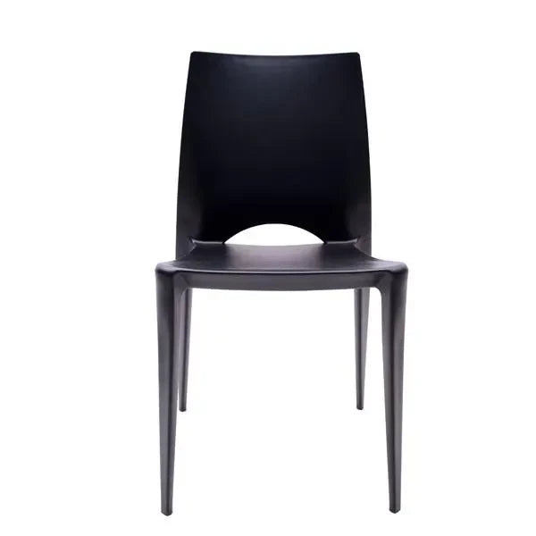 PLASTIC BLACK SQUARE DINING CHAIR