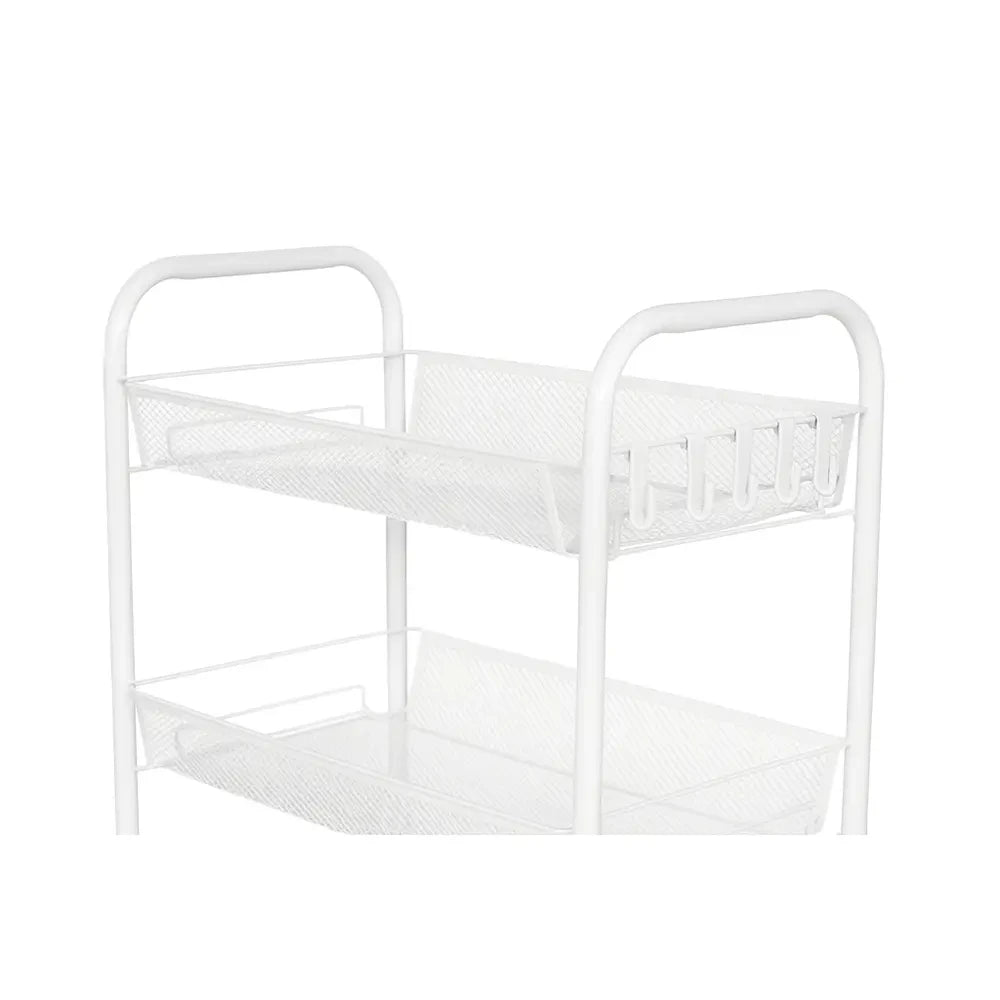 3-Tier Metal Mesh Storage Trolley / Multi-Purpose Metal Salon Trolley With Handle
