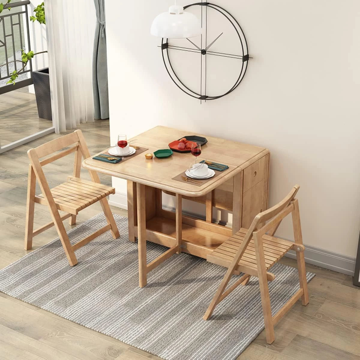 DROP LEAF FOLDING DINING TABLE