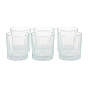 6 Pcs Stylish Ribbed Base Glass Set