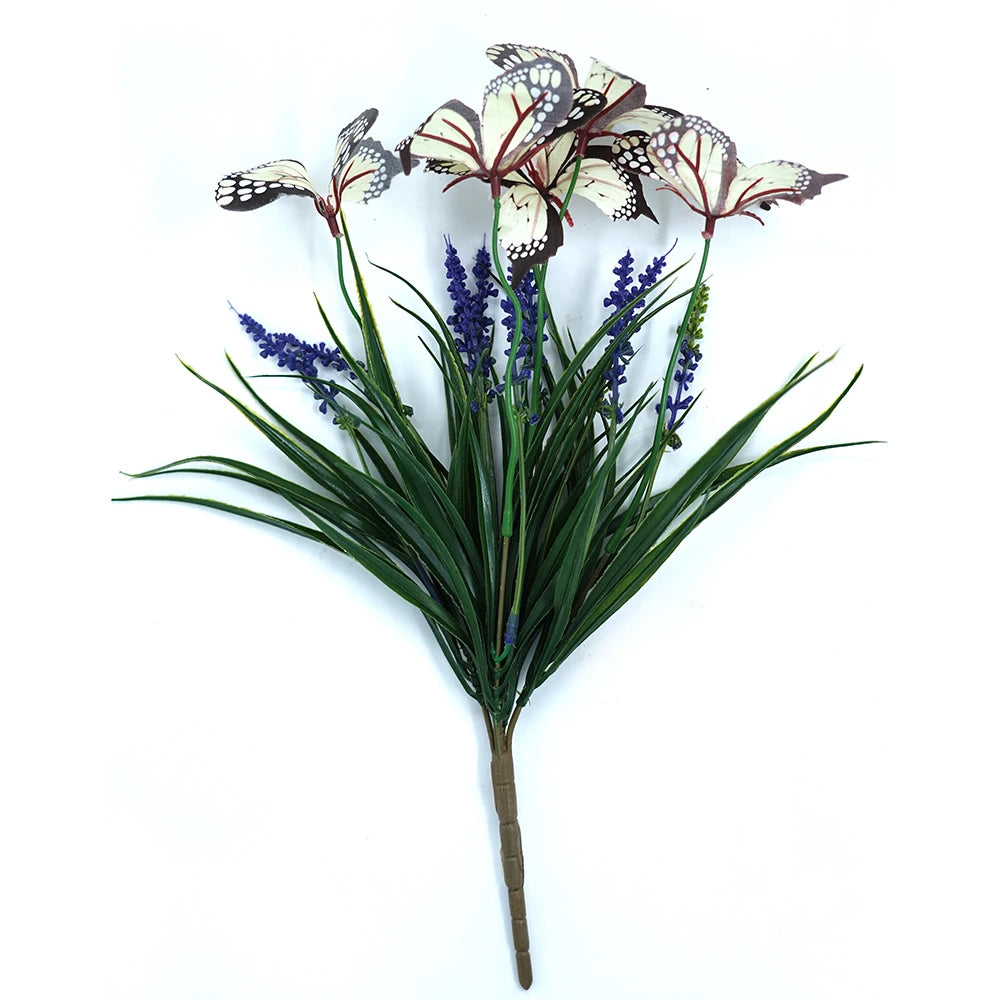 BUTTERFLY BLOOM ARTIFICIAL FLOWER BUNCH - WHITE