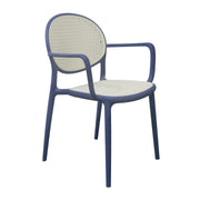 MODERN RATTAN - STYLE PLASTIC DINING CHAIR-BLUE