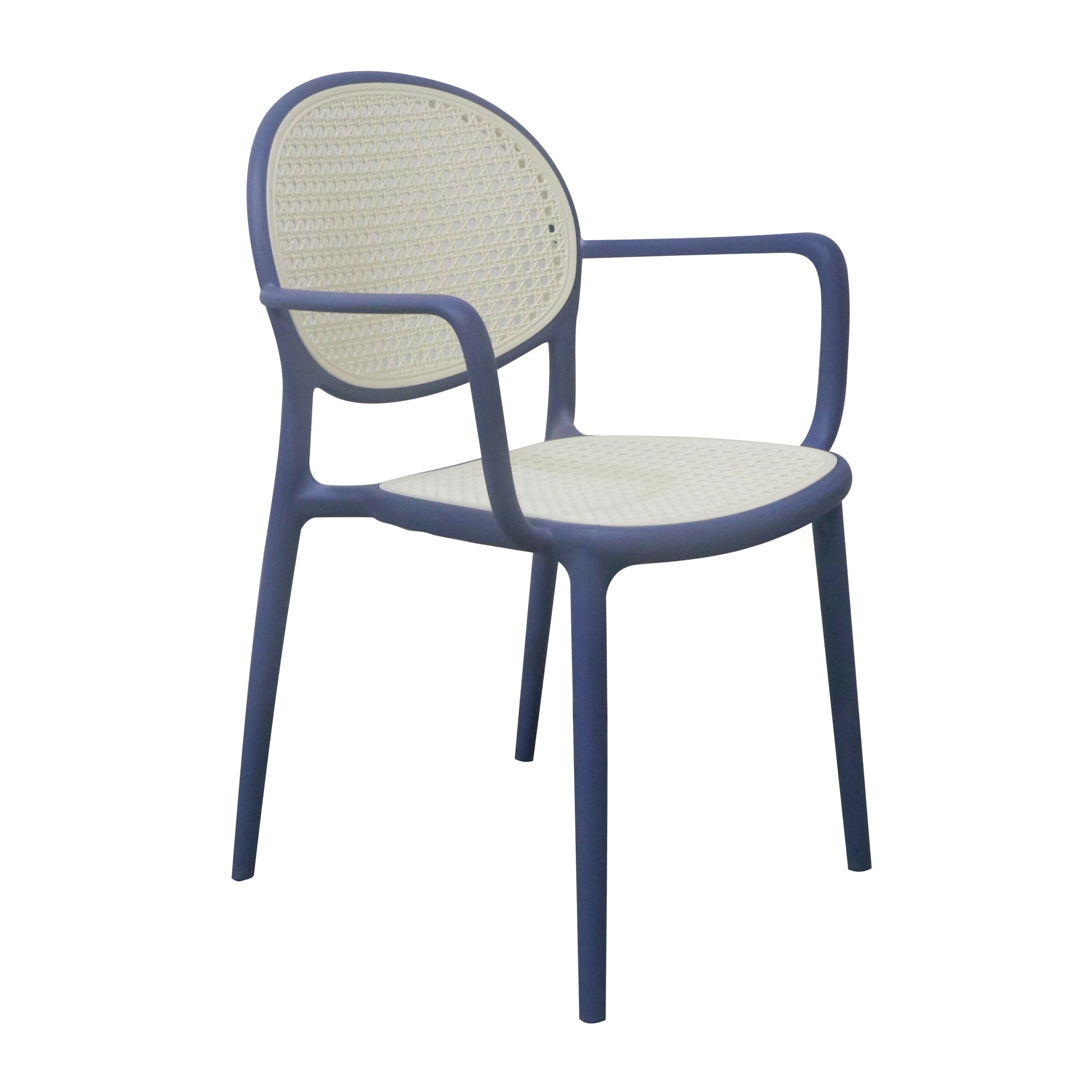MODERN RATTAN - STYLE PLASTIC DINING CHAIR-BLUE