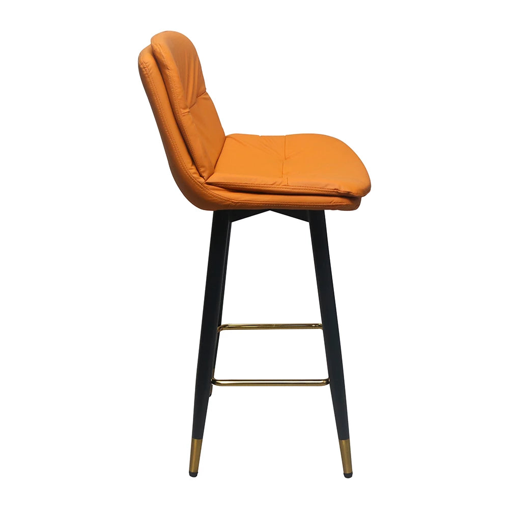 ORANGE MODERN UPHOLSTERED BAR CHAIR