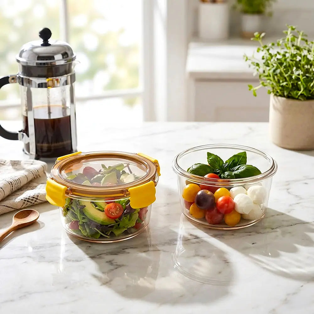 Air-Seal Transparent Food Storage Container Medium
