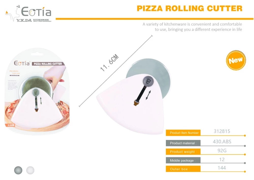STAINLESS STEEL PIZZA ROLLING CUTTER – EASY SLICE & SERVE