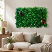 Artificial Plant Wall Panel with Flowers