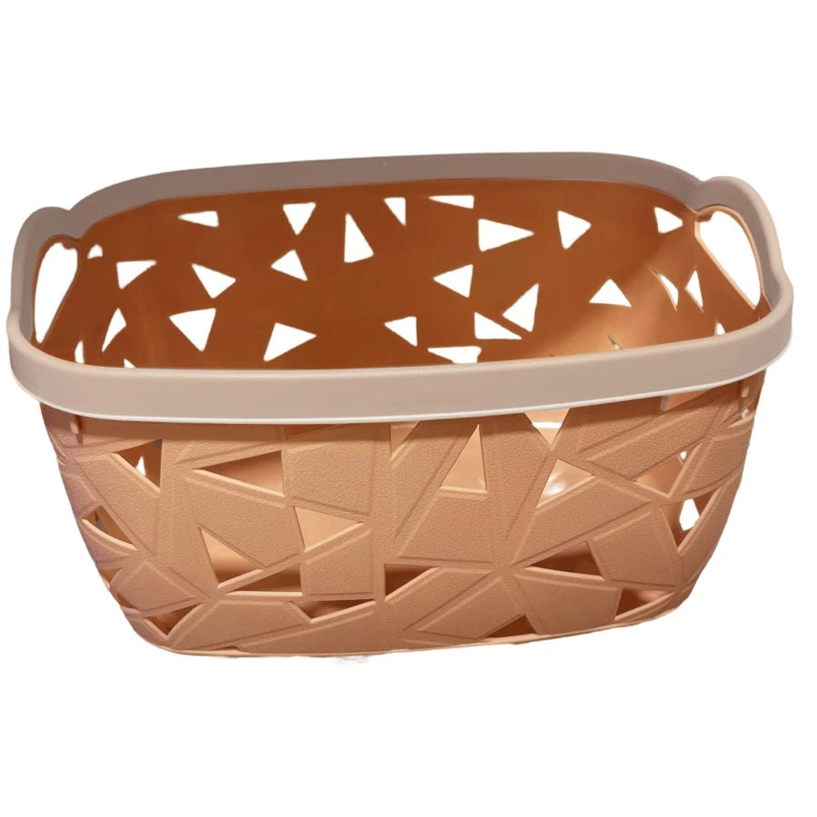 MODERN PLASTIC HANDLED STORAGE BASKET, STYLISH & VERSATILE STORAGE SOLUTION