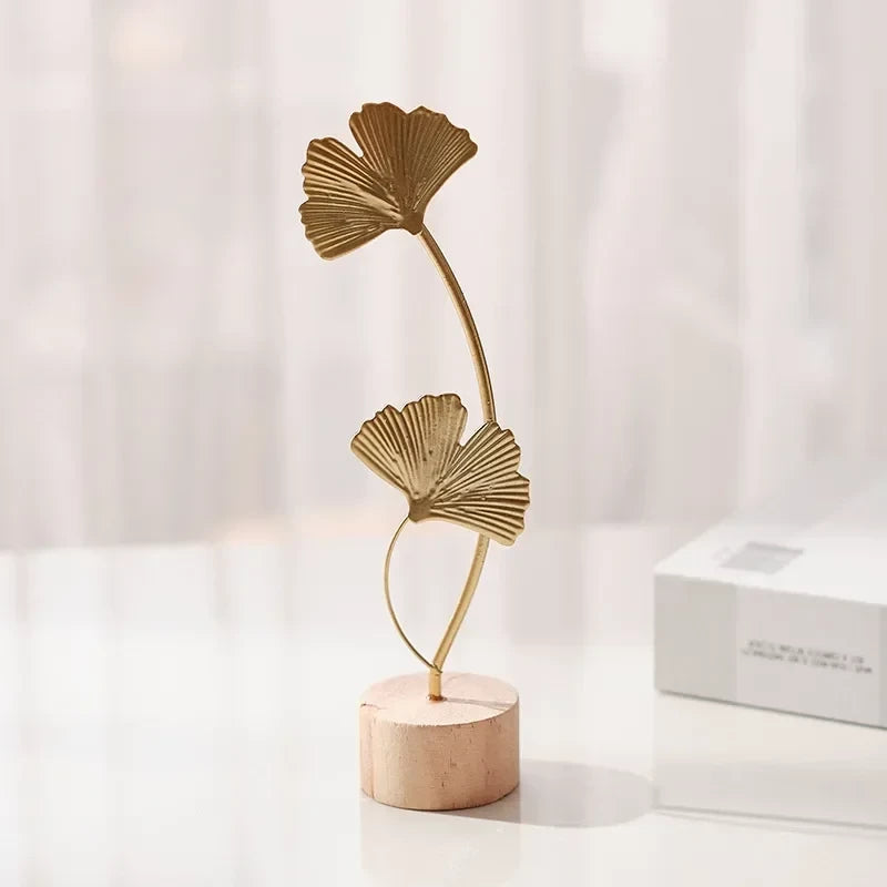 GOLD GINKGO LEAF DECOR ORNAMENT