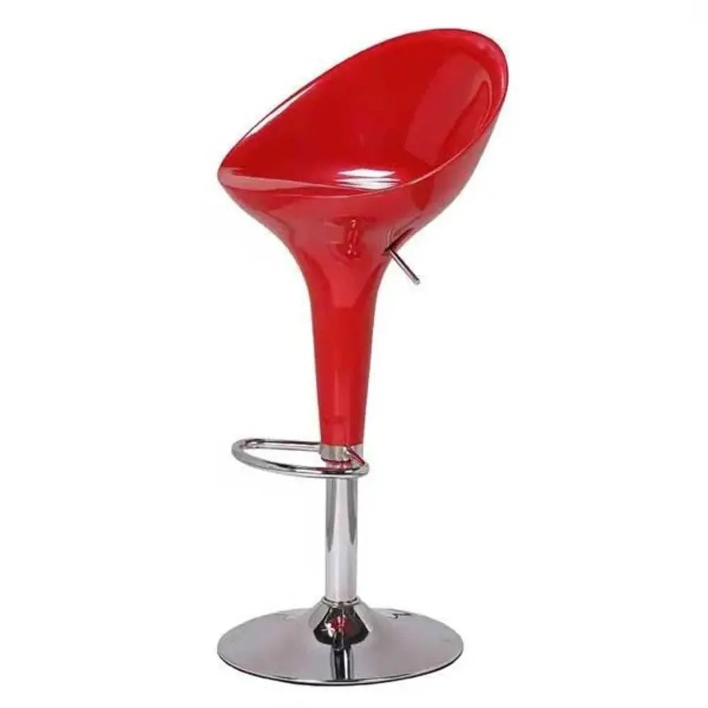 High Back Red Fiber Bar Stool