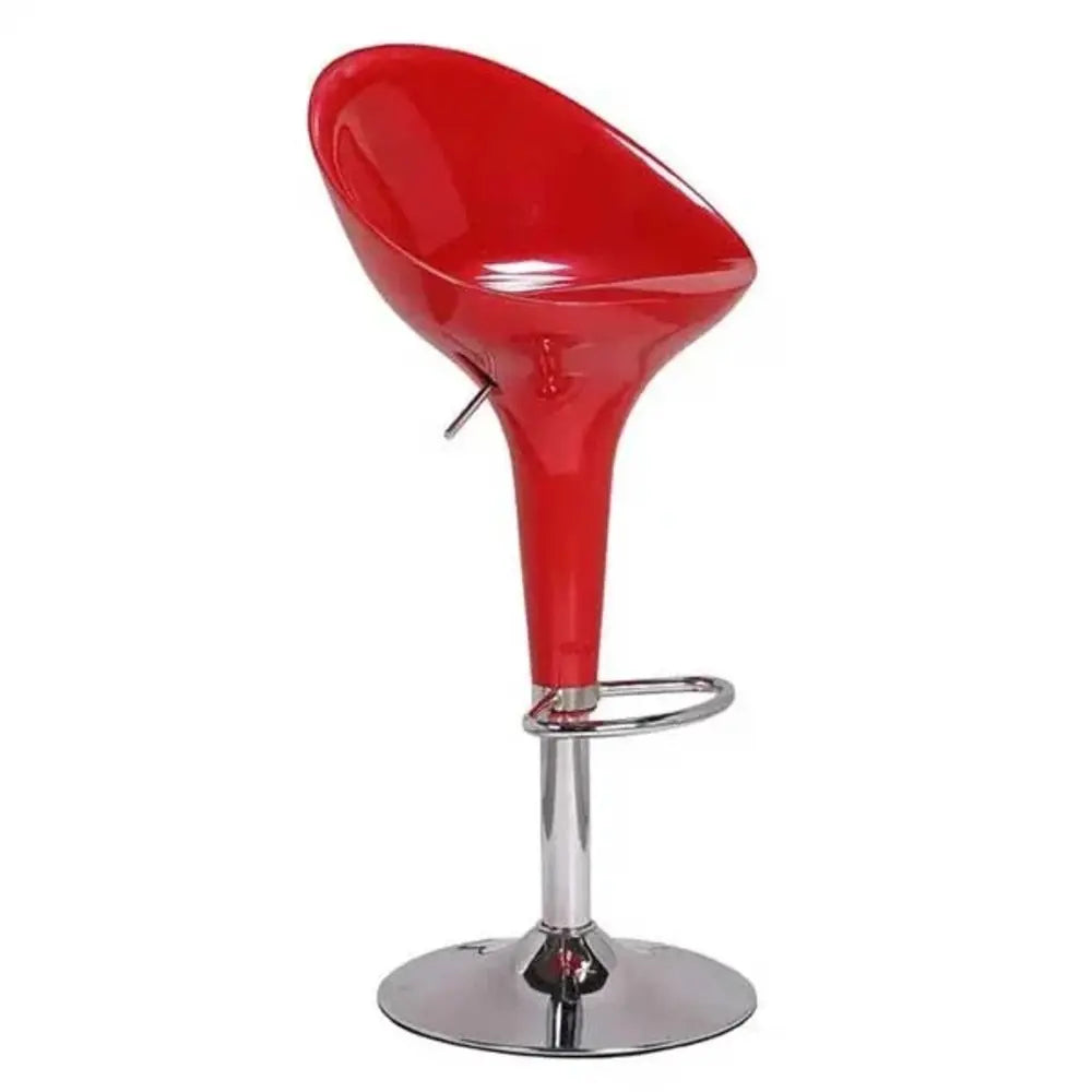 High Back Red Fiber Bar Stool