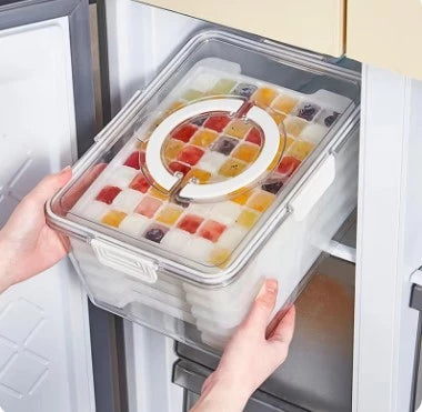 FRIDGE STORAGE CONTAINER WITH ICE CUBE TRAY