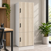 Blox 3 Door Ash Wood Storage Cupboard