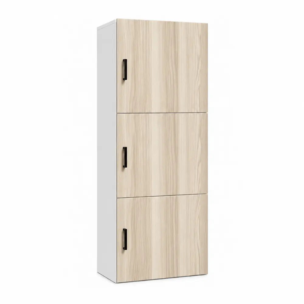 Blox 3 Door Ash Wood Storage Cupboard