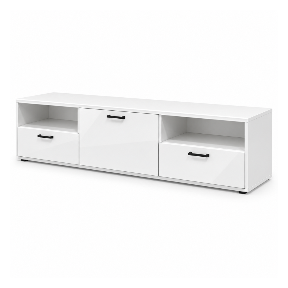 Blox Modern White TV Station with Storage
