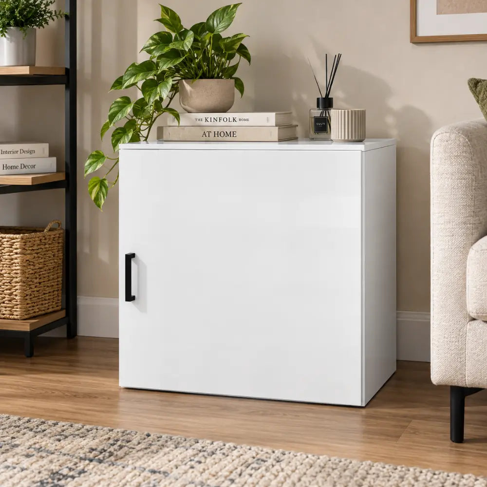 Blox Single Door White Storage Cupboard