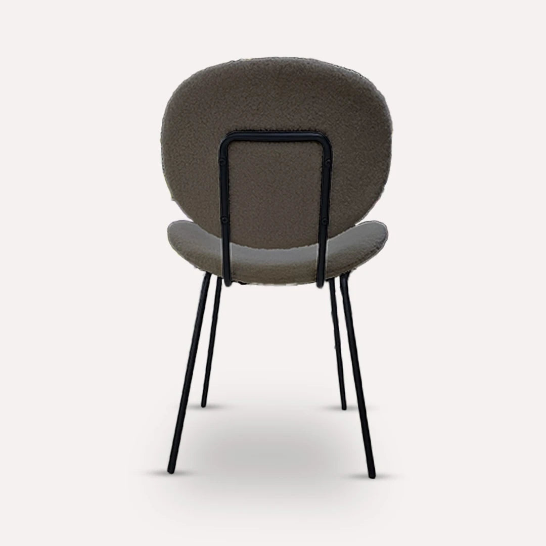 MODERN CURVED LUXE DINING CHAIR - GREY