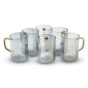 DIAMOND BOTTOM GLASS MUG SET – 6 PCS