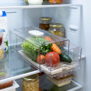 Clear Refrigerator Storage Drawer with Drain Tray