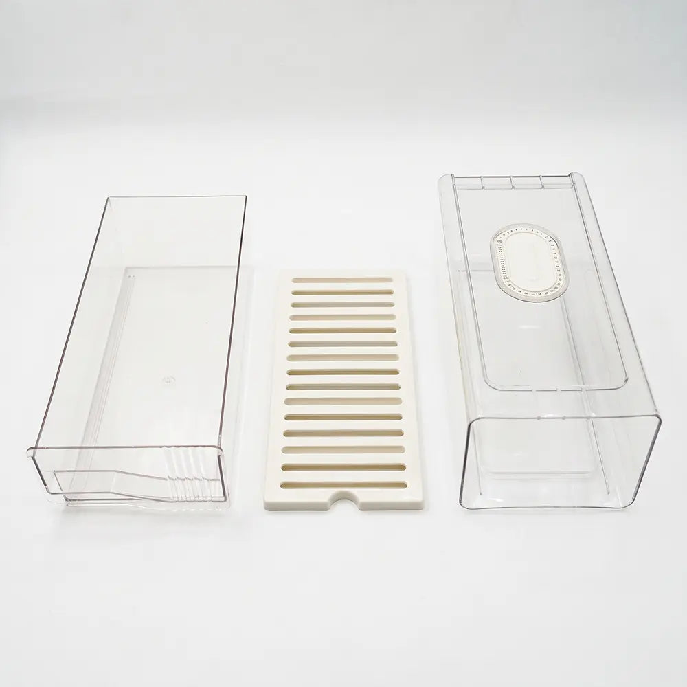 Clear Refrigerator Storage Drawer with Drain Tray