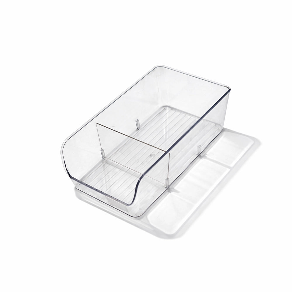 Clear Adjustable Storage Basket with Divider