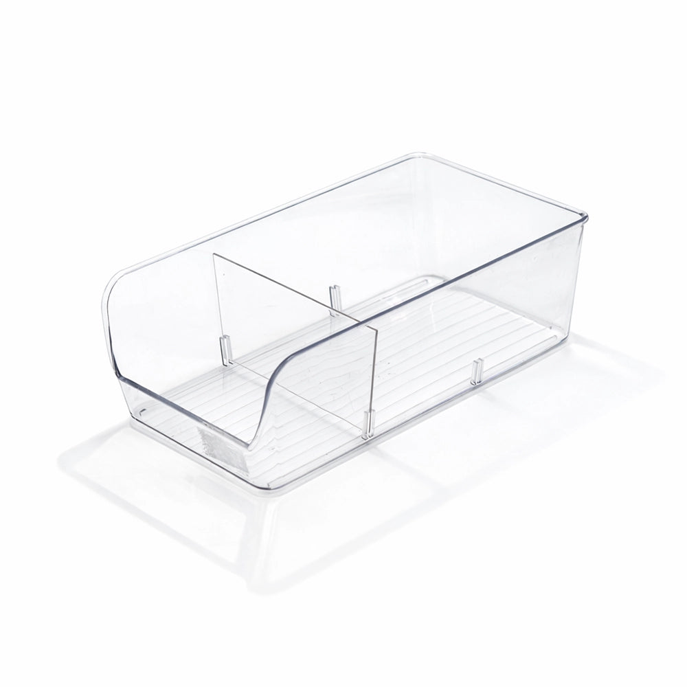 Clear Adjustable Storage Basket with Divider
