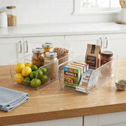 Clear Adjustable Storage Basket with Divider