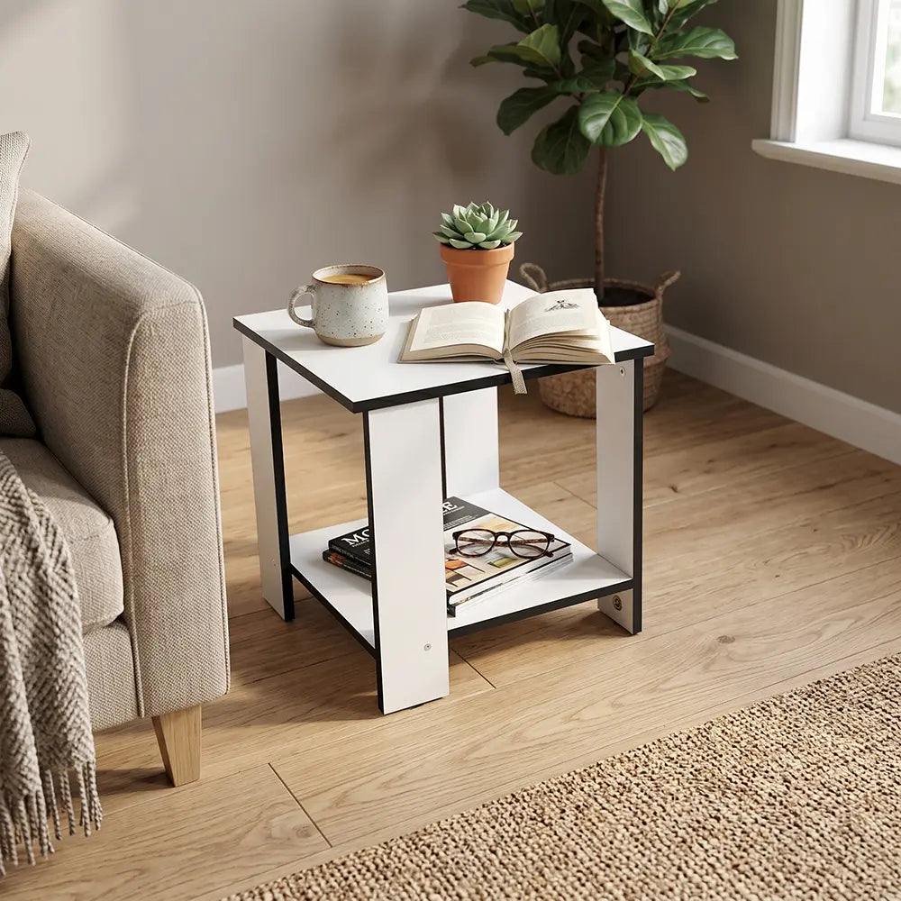 Compact White Coffee Table for Living Room