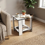 Compact White Coffee Table for Living Room
