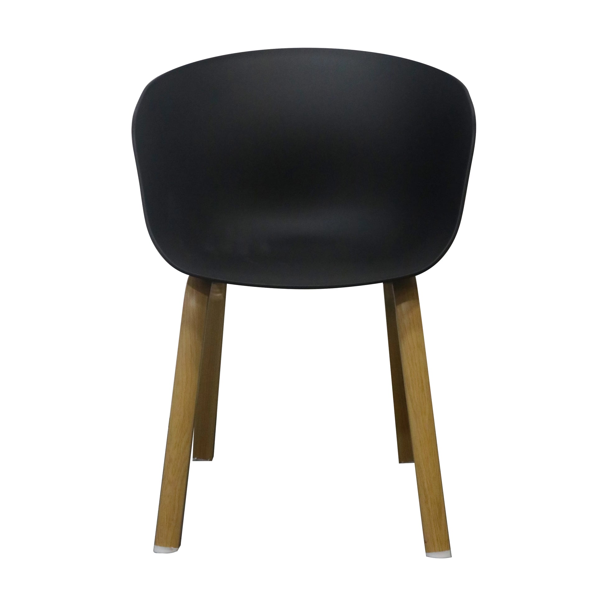 CURVED DESIGN BLACK PLASTIC DINING CHAIR