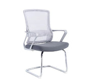 GRAY MESH VISITOR CHAIR WITH SUPPORTIVE BACK
